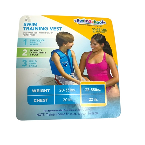 Swim Training Vest Life Jacket SwimSchool Blue Size 33-55 Lbs 22 “ NWT - Picture 4 of 12